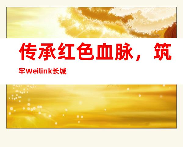 传承红色血脉，筑牢Weilink长城